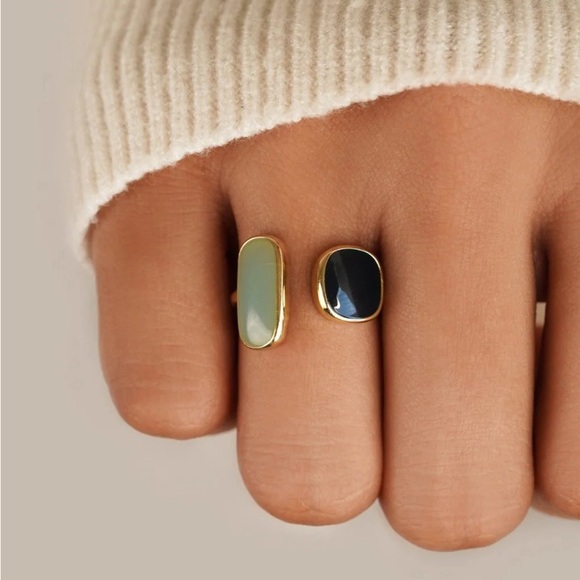 Beautiful earth boutique aquamarine wrap ring size 6 - Picture 2 of 6